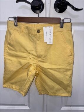 Janie and Jack Bright Yellow Men’s Casual Flat-Front Shorts